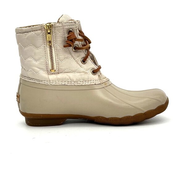 Sperry Top Sider Womens Quilted Duck Boots Zipper & Lace-Up Rubber Sole Size 6 - Picture 15 of 16